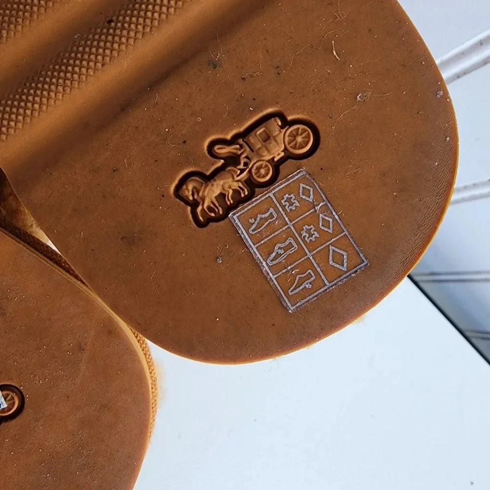 Coach Womens Hollie Butter Scotch Leather Thong Sandals Shoes Yellow Sz 8 - Picture 12 of 12